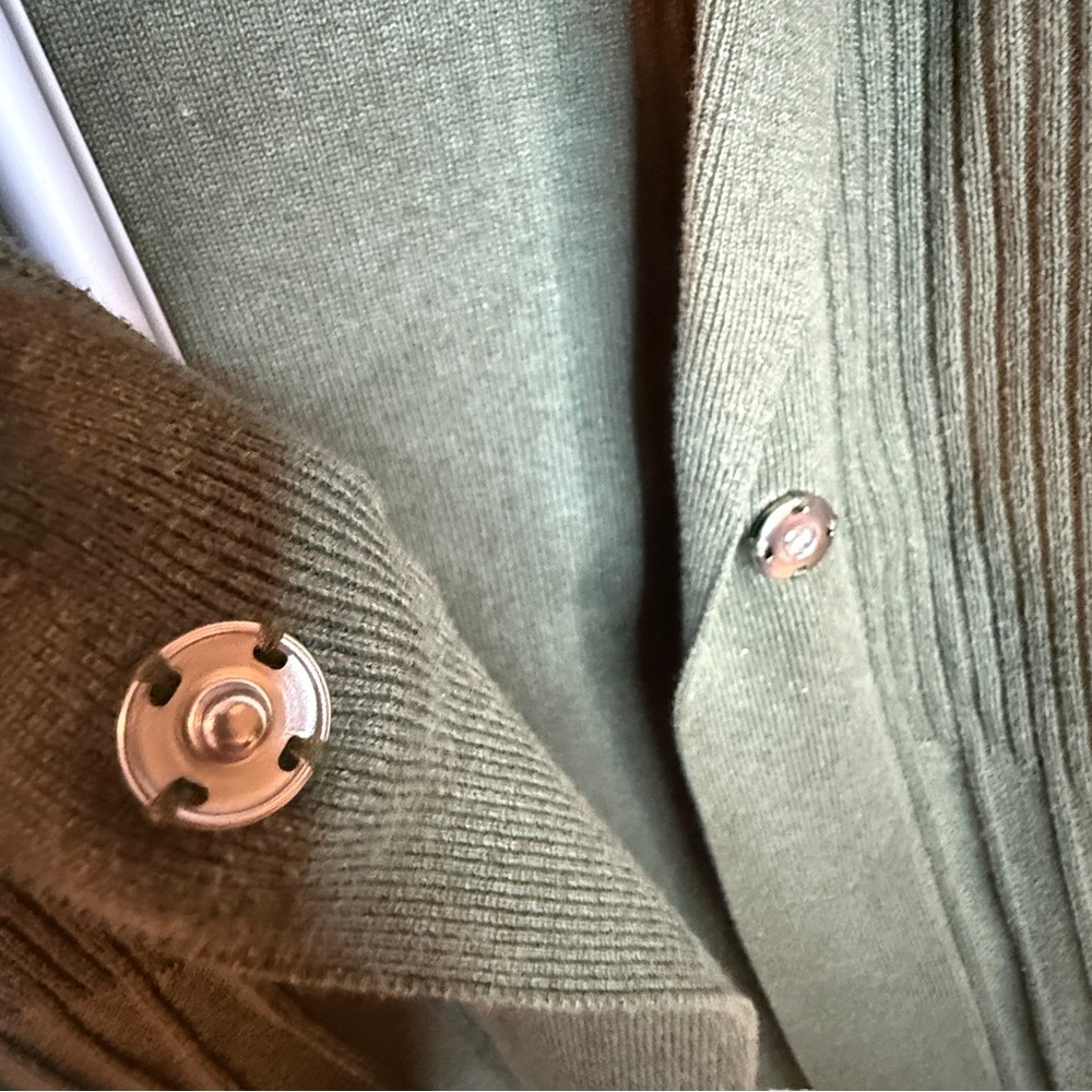 croft & barrow Olive Green Ribbed Single-Button Blazer - Picture 4 of 5